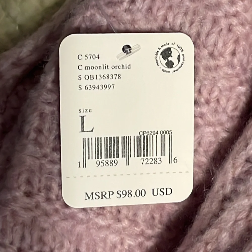 FREE PEOPLE Women's Moonlit Orchid Carter Oversized Pullover Large NWT